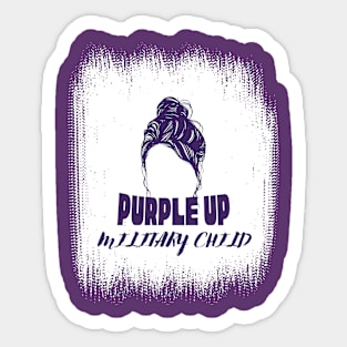 PURPLE UP FOR MILITARY KIDS MESSY BUN Sticker